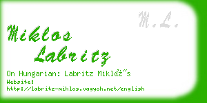 miklos labritz business card